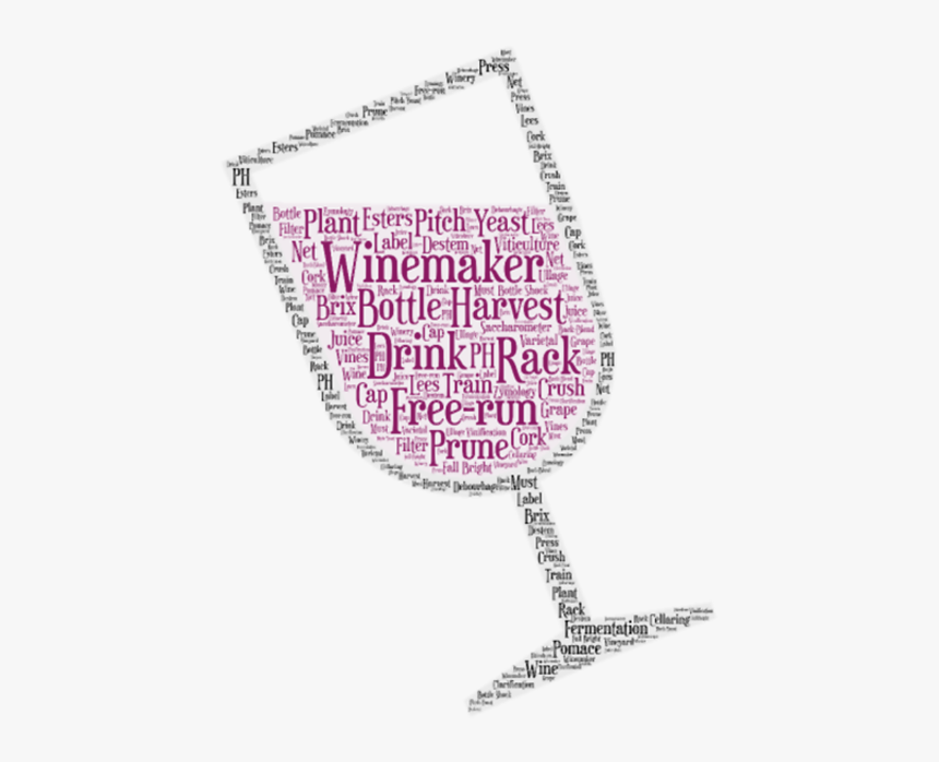 Tilted Wine Glass Silhouette Word Cloud Red Wine - Illustration, HD Png Download