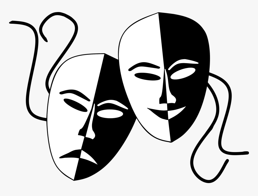 Tragedy And Comedy Theater Masks Icons Png - Tragedy And Comedy Masks Png, Transparent Png
