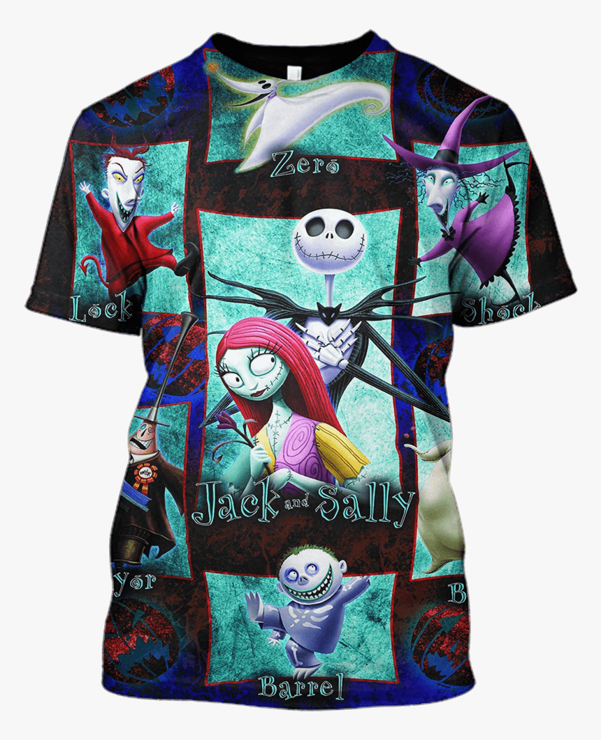3d Jack And Sally Nightmare Before Christmas Hoodie - Nightmare Before Christmas Movie Characters, HD Png Download