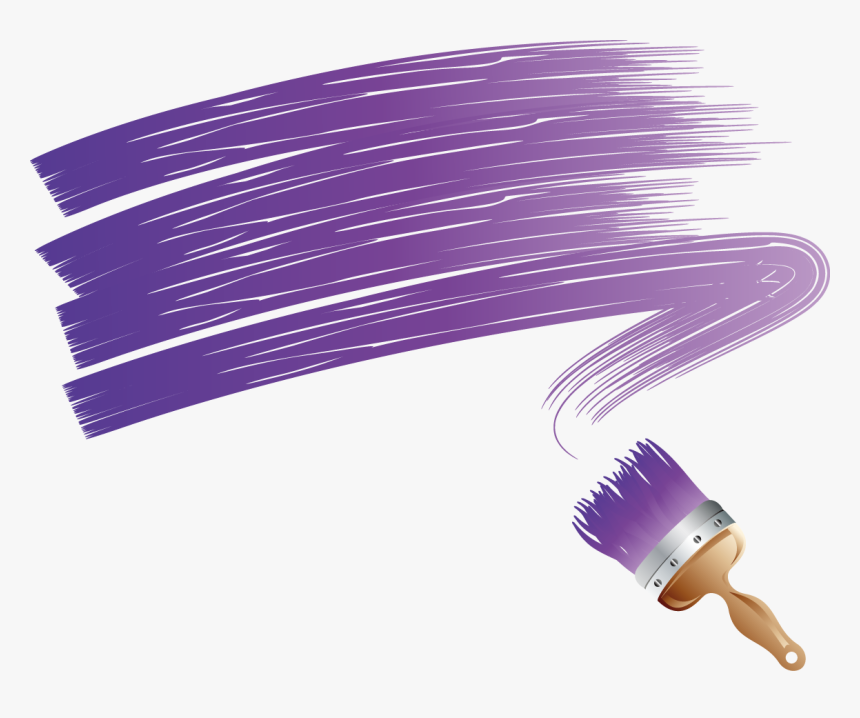 Purple Clipart Brush Stroke - Paint Brush Vector Png, Transparent Png