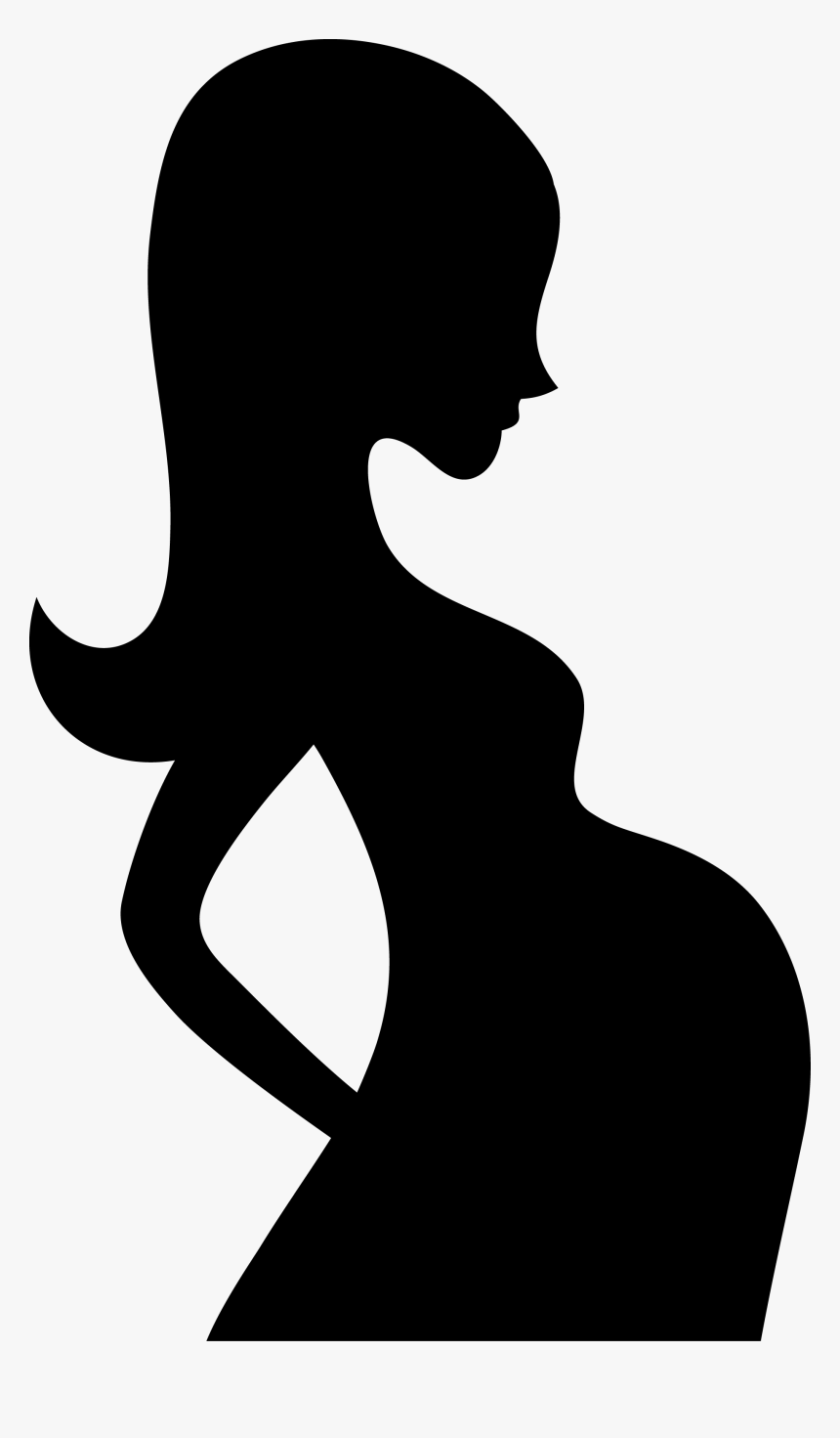 Pregnancy Clip Art - Pregnant Mom Black And White, HD Png Download