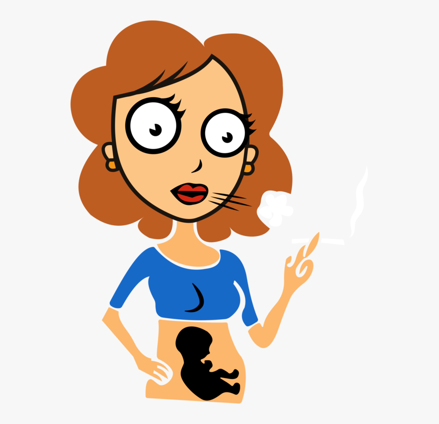 Pregnant Clipart Pregnant Stomach - Pregnant Women Smoking Clipart, HD Png Download