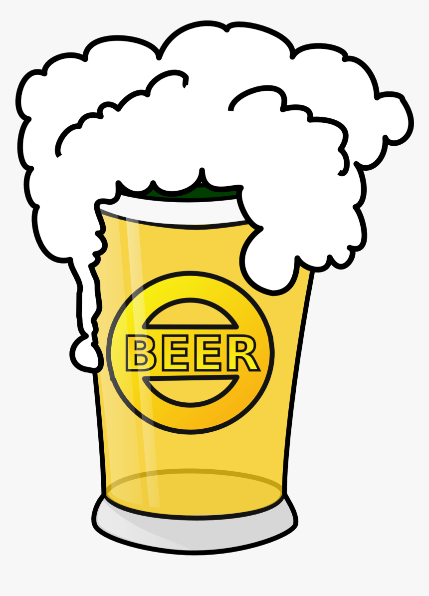 Cartoon,yellow,clip Art,line Glass - Beer Clip Art, HD Png Download