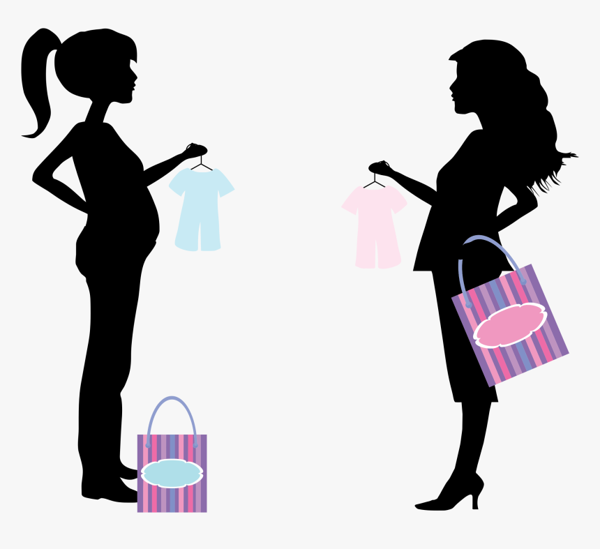 Pregnancy Silhouette Woman Clip Art - Organized And Unorganized Sector, HD Png Download