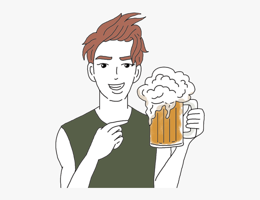 Beer Dream Dictionary - Man Drinking Beer Drawing, HD Png Download