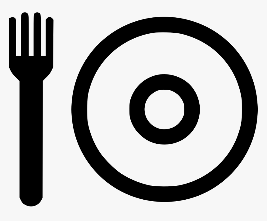 Circle,symbol,clip Art,line Art,logo,black And White,graphics,tableware - Cafeteria Icon, HD Png Download