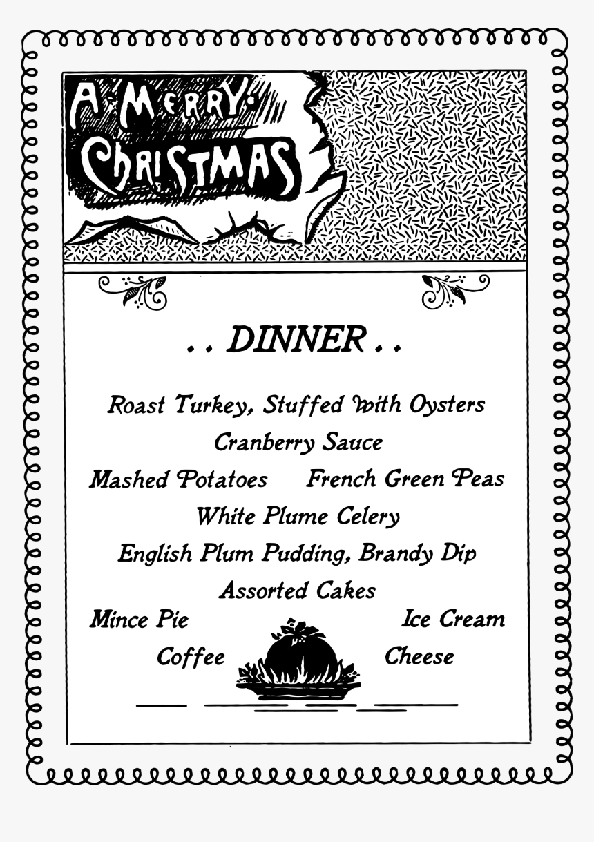 Holiday Menu Clip Arts - Menu Clipart Black And White, HD Png Download