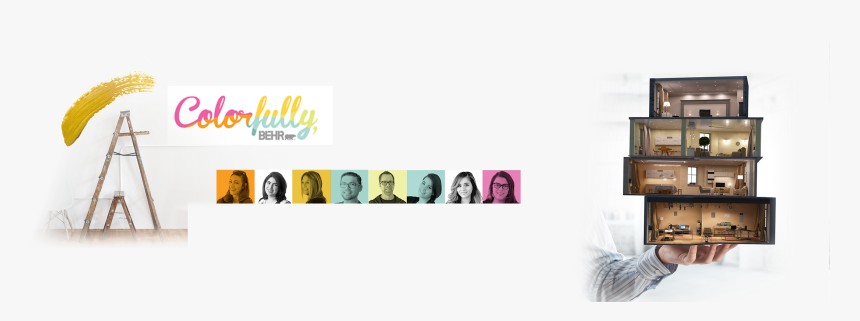 Eight Unique Head Shots With Golden Paint Stroke In - Graphic Design, HD Png Download