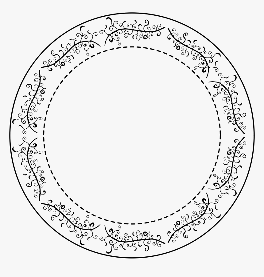 Round Flourish Border Clip Arts - Black And White Circle Border, HD Png Download
