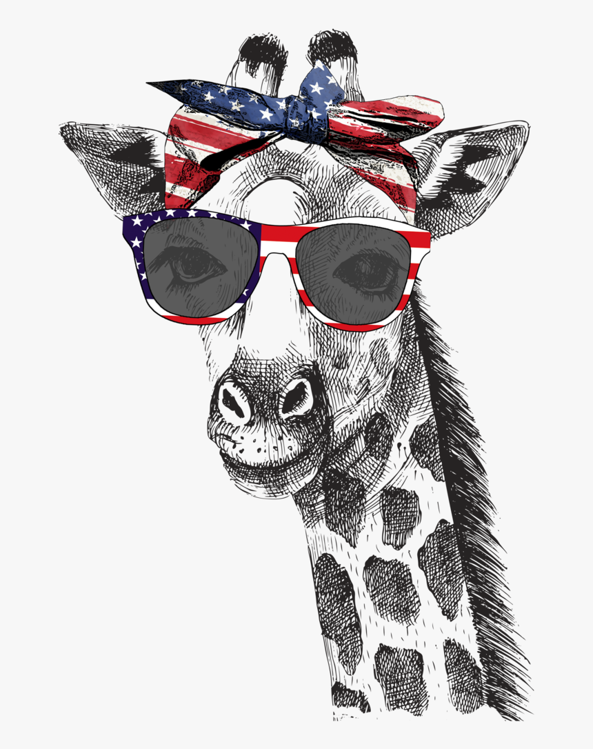 Patriotic Giraffe Graphic Tee, HD Png Download