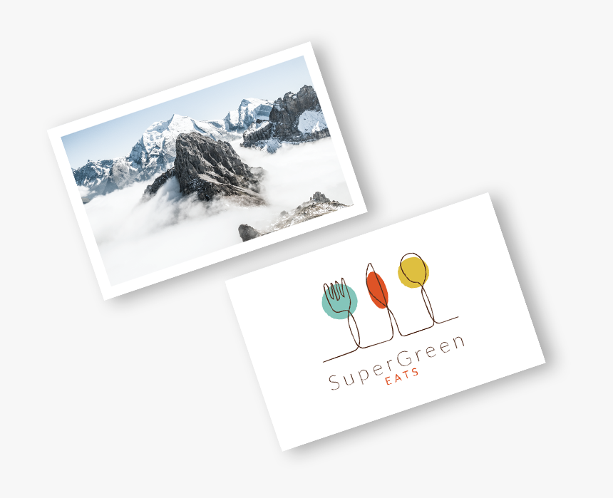 Example White Business Card Featuring Image Of Mountains, - Illustration, HD Png Download