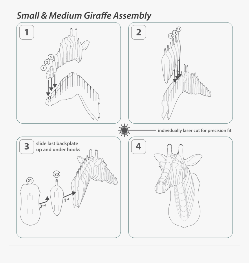 Juliette The Birch Giraffe Head - Line Art, HD Png Download