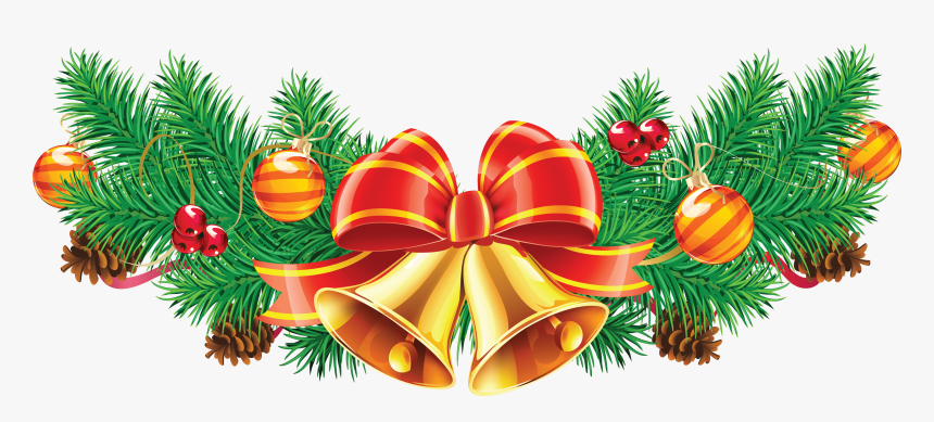 Christmas Bell Ribbon Png Image - High Resolution Christmas Clip Art, Transparent Png