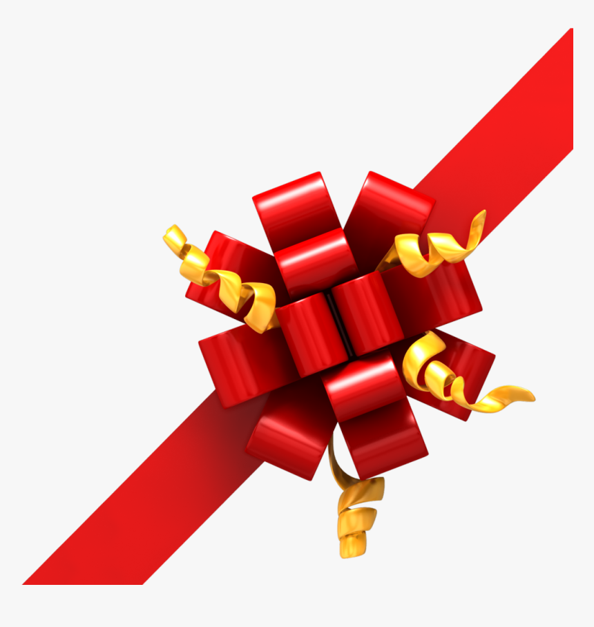 Corner Christmas Ribbon Png Clipart , Png Download - Corner Gift Ribbon Png, Transparent Png