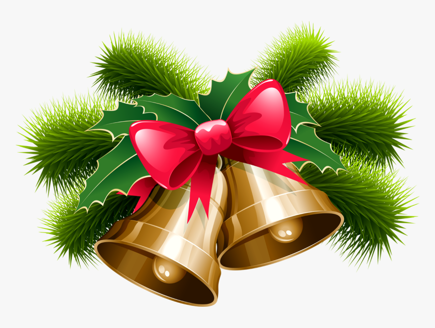 Transparent Holly Ribbon - Merry Christmas Card Bells, HD Png Download