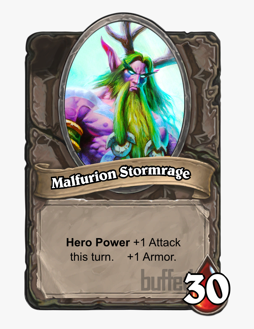 Malfurion Stormrage - Hero - Card - Hearthstone Database, - Hearthstone Druid Hero, HD Png Download