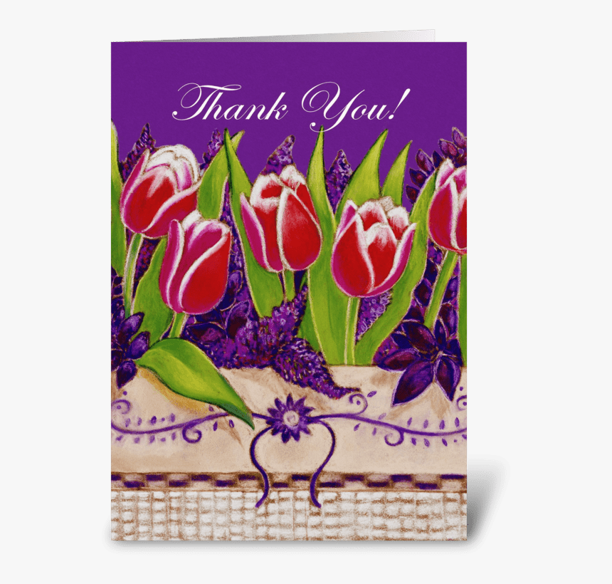 Red Tulips Thank You Greeting Card - Tulip, HD Png Download