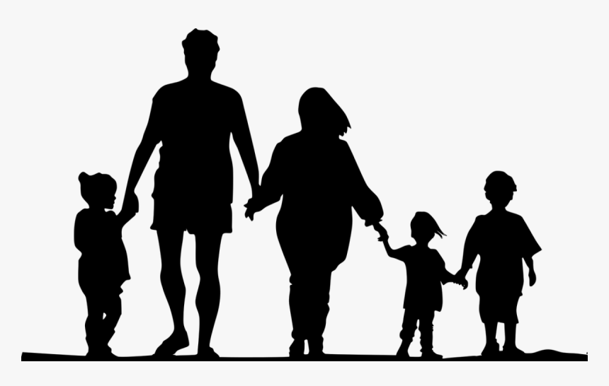 Family Holding Hand Silhouette, HD Png Download