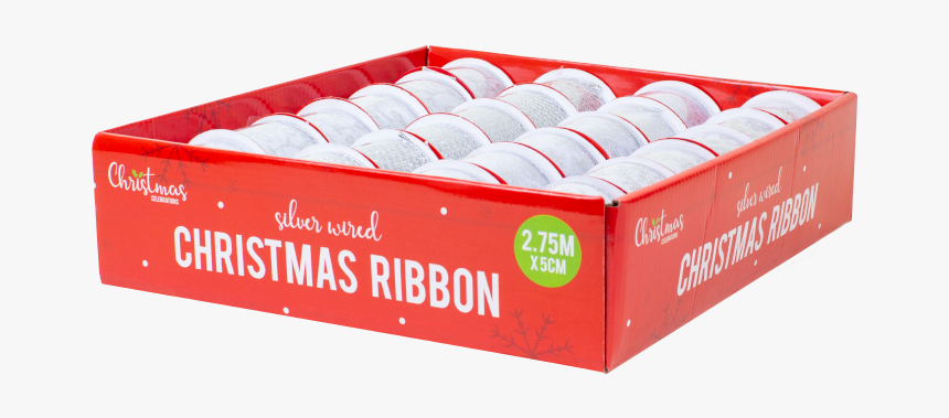 Silver Christmas Wired Ribbon - Box, HD Png Download