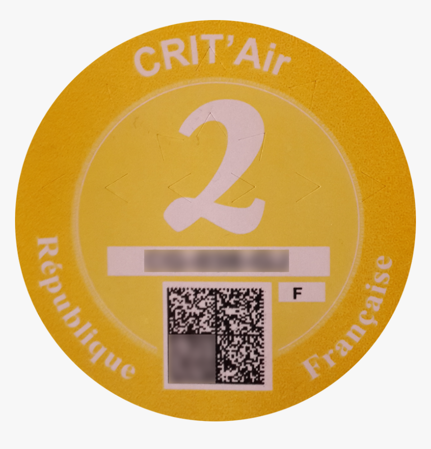 Crit Air 2 Janvier-2017 - Vignette Crit Air 2, HD Png Download