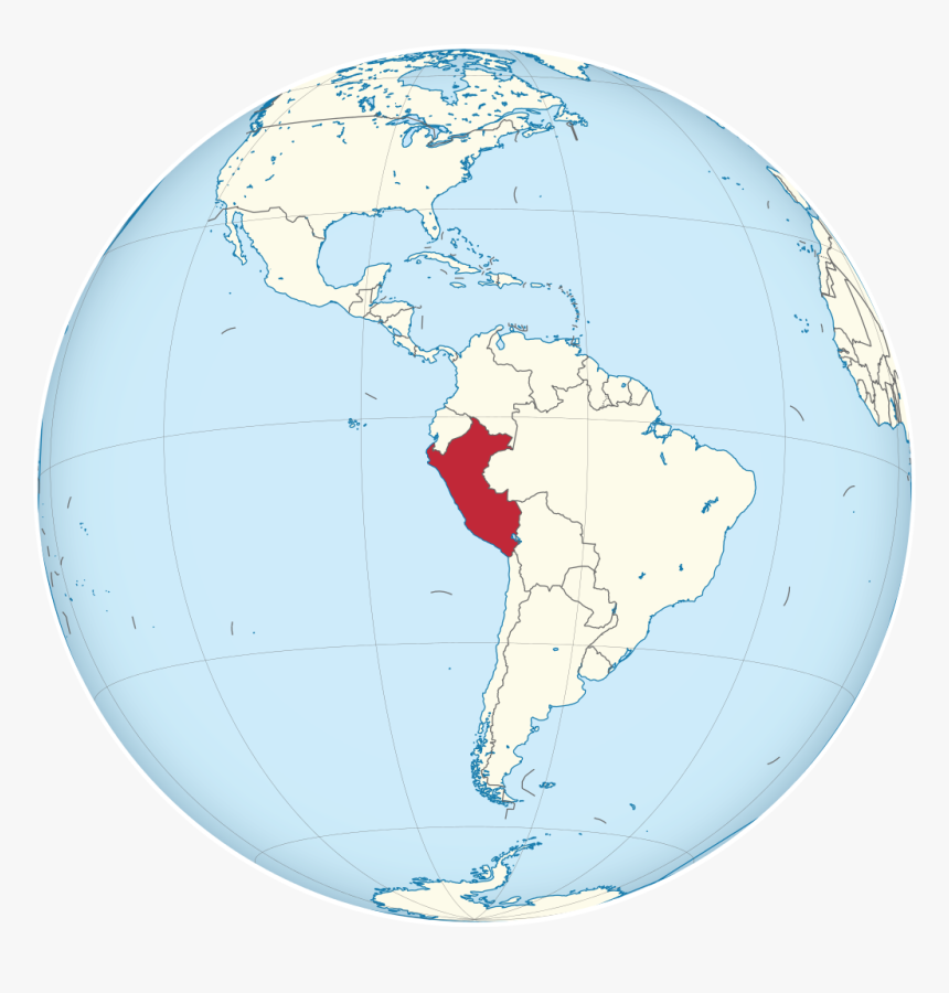 Map Of Peru On Globe, HD Png Download