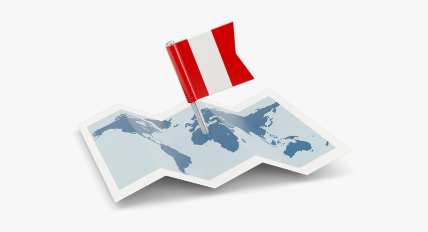 Flag Pin With Map - South Korea Icon Png, Transparent Png