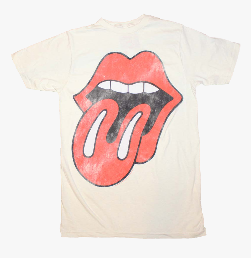 Distressed Tongue Rolling Stones T Shirt - White Rolling Stones T Shirt, HD Png Download
