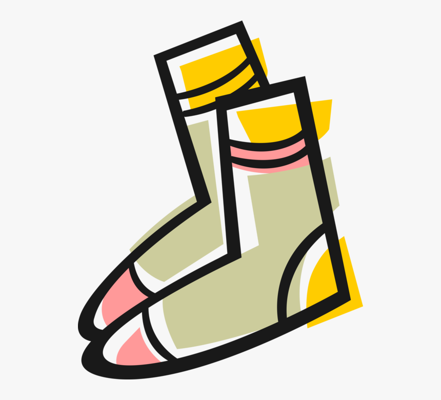 Vector Illustration Of Sock Clothing Apparel Item Worn, HD Png Download