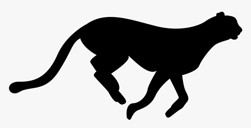 Cheetah Feline Silhouette - Cheetah Silhouette Png, Transparent Png