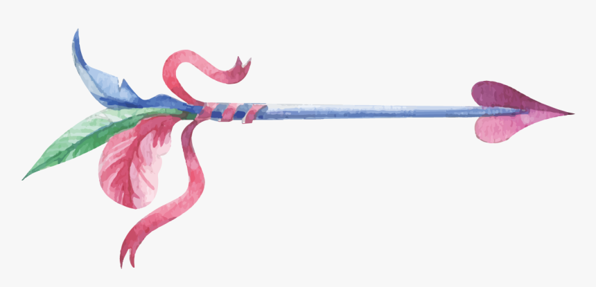 Arrow And Feather Clipart - Arrow And Feather Pink, HD Png Download