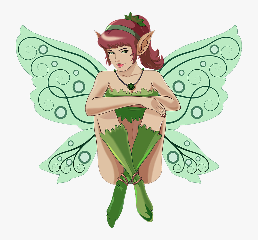 Cartoon, Creature, Fairy, Female, Fiction, Flying, - Green Fairy Clip Art, HD Png Download
