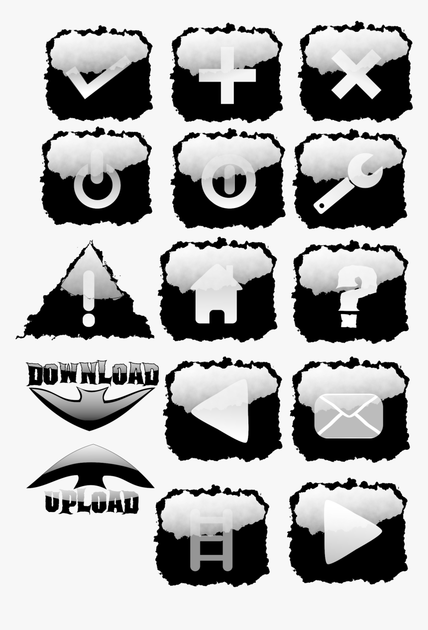 Black Torn Ed Buttons Clip Arts - Clip Art, HD Png Download