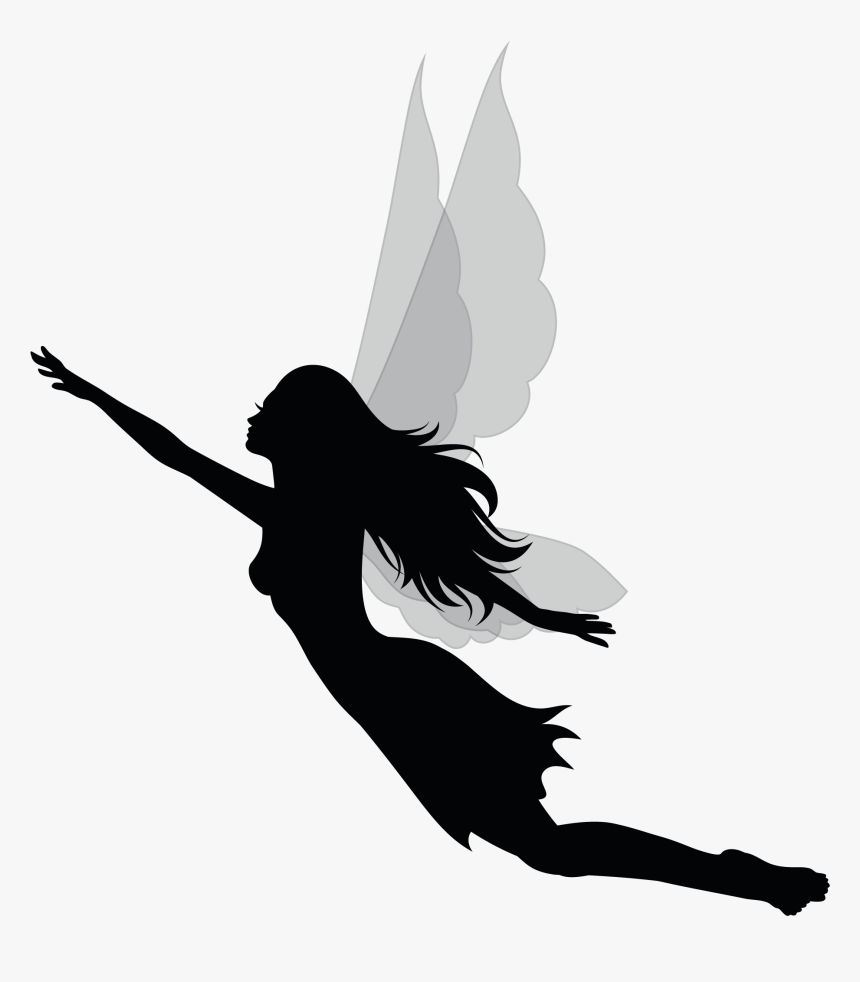Fairy And Moon Vector , Png Download - Fairy Ailhouette, Transparent Png