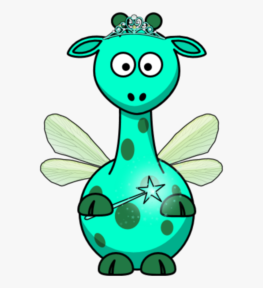 Giraffe As A Fairy - Cartoon Giraffe, HD Png Download