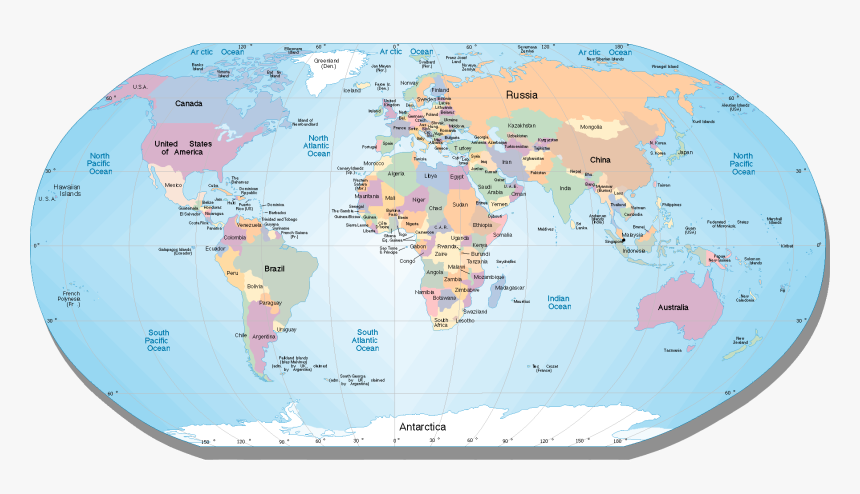 Colombia Map Png , Png Download - World Flat Map Countries, Transparent Png
