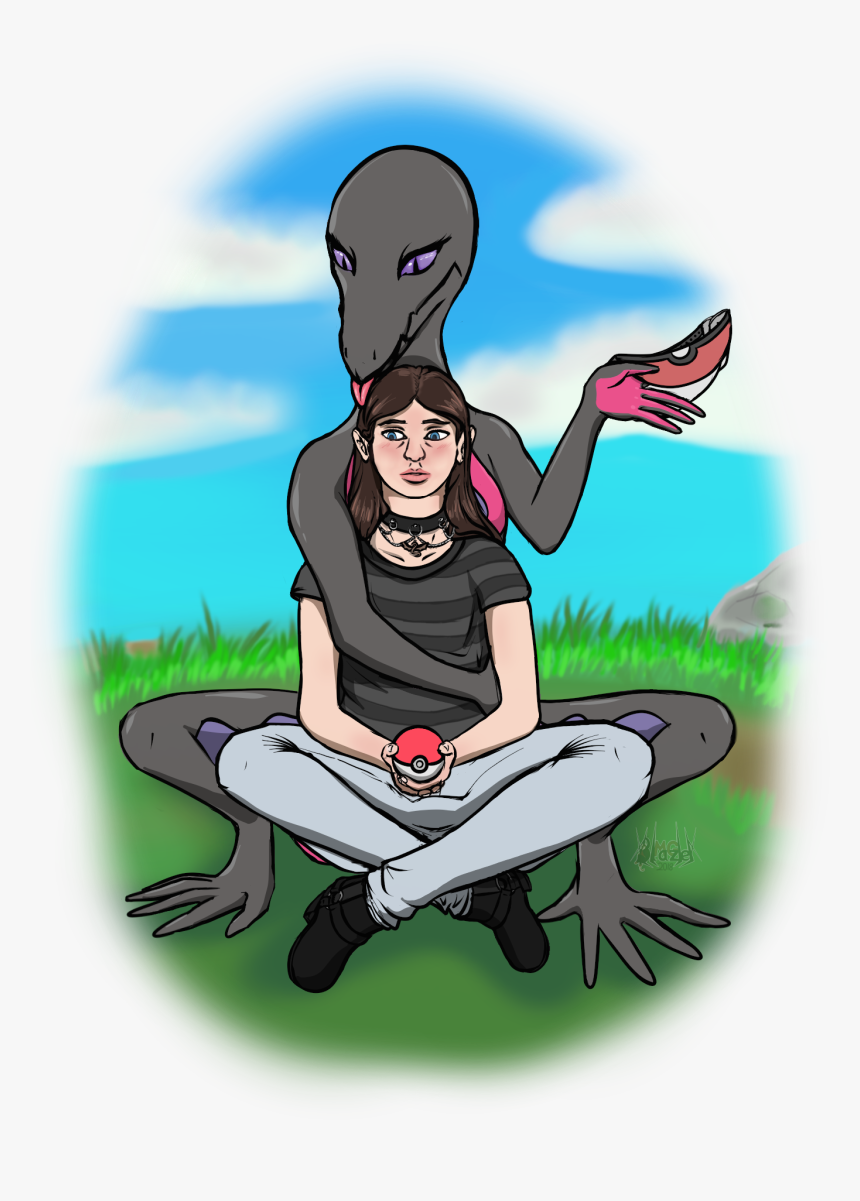 Salazzle And Her Pet Trainer - Illustration, HD Png Download