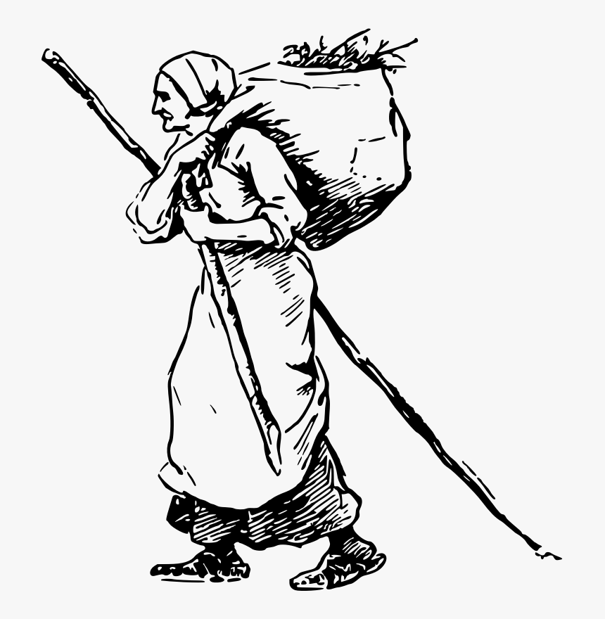 Collecting Firewood - Sketch, HD Png Download