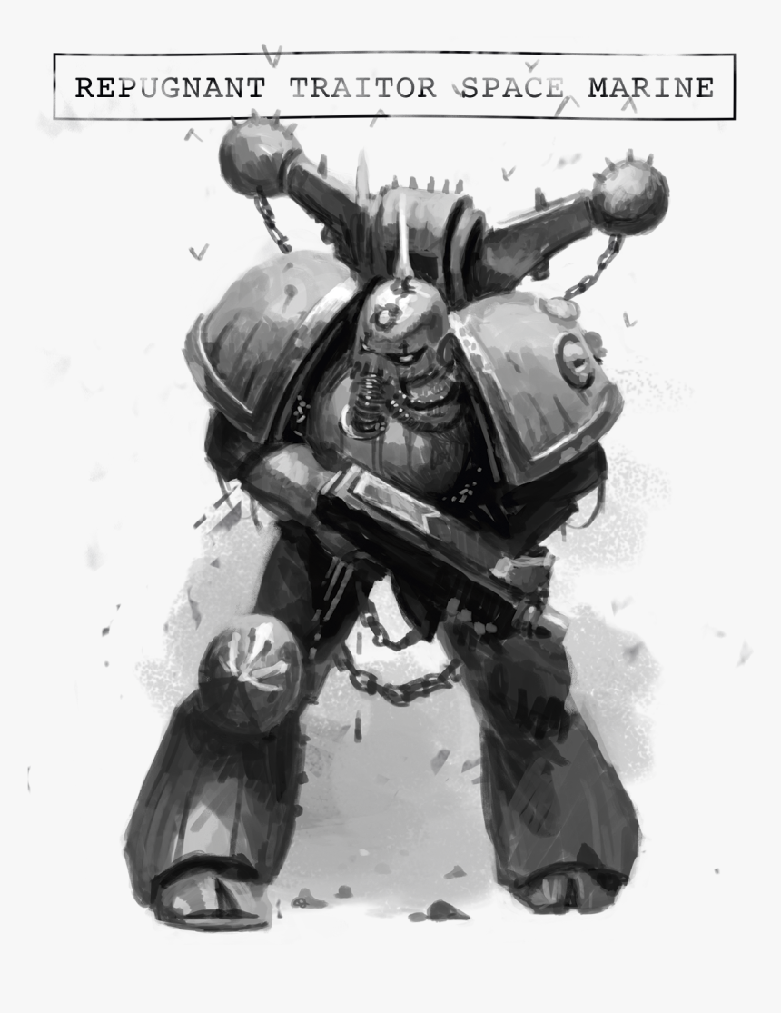 Traitor-sm - Warhammer Space Marine Drawing, HD Png Download