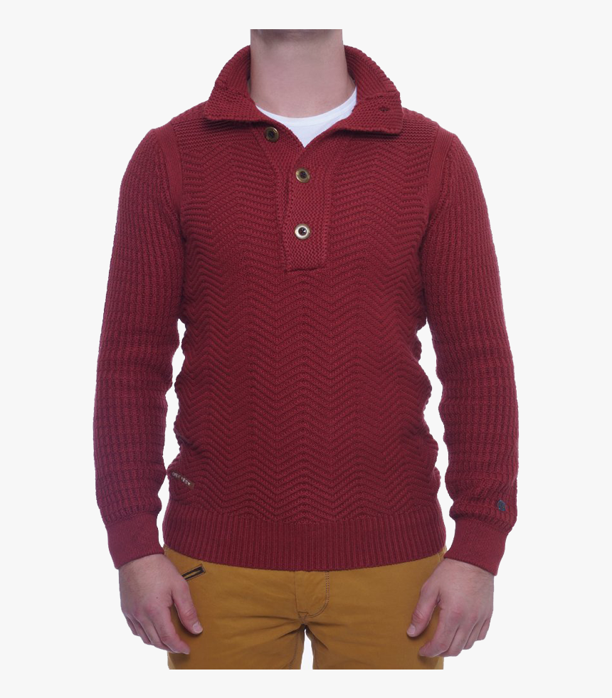 Mens High Neck Button Wool Sweater, HD Png Download