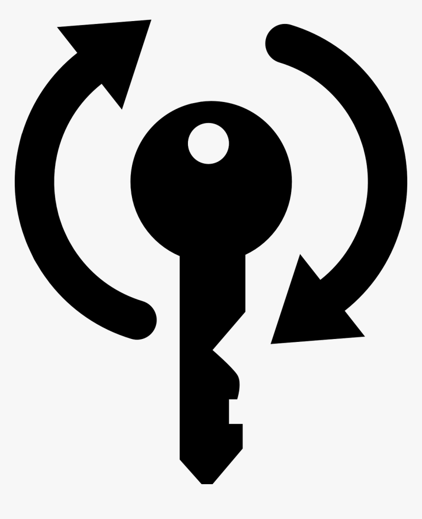Key, Turning, Unlock, Lock, Security, Black, Silhouette - Public Domain Key Icon, HD Png Download
