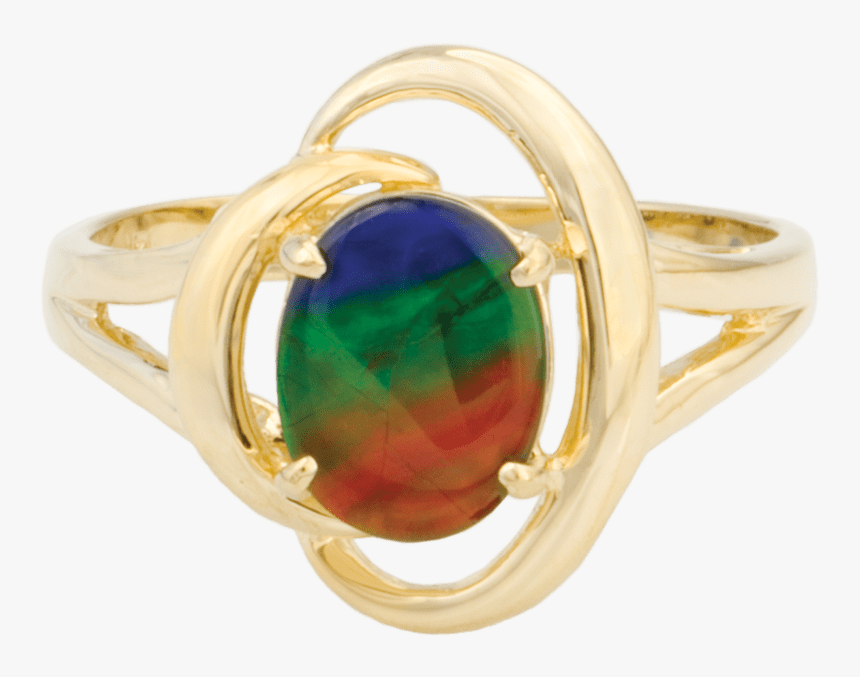 Rosalind 14k Yellow Gold Openwork Ring By Korite Ammolite - Ammolite, HD Png Download