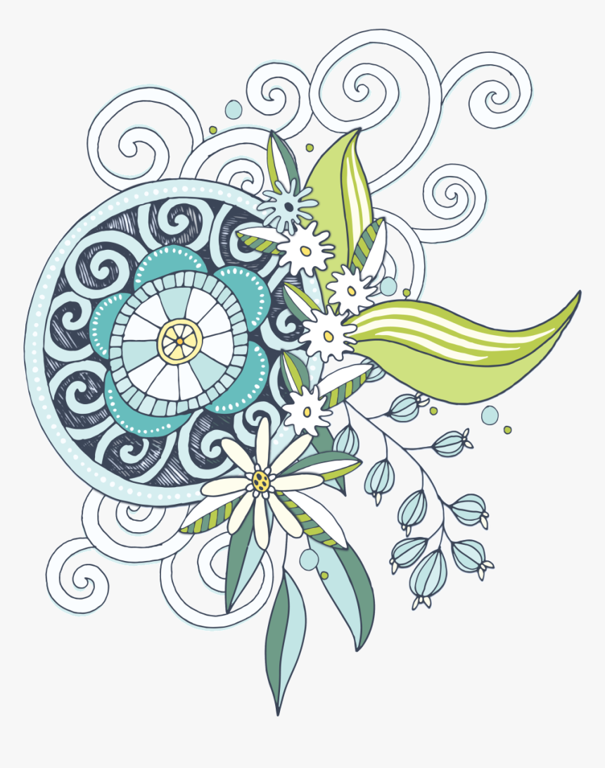 Hand Painted Blue Vintage Pattern Png Transparent - Illustration, Png Download