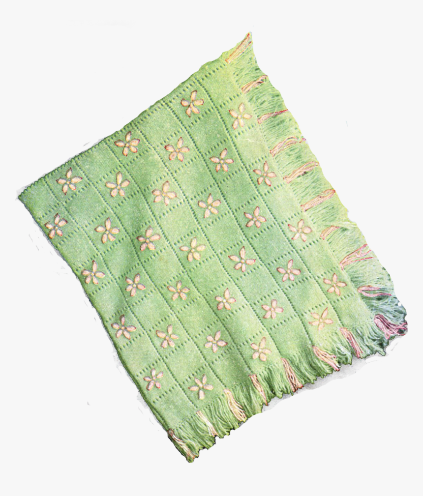 Knitted Baby Blanket With Embroidery Pattern Vintage - Transparent Baby Blanket Png, Png Download