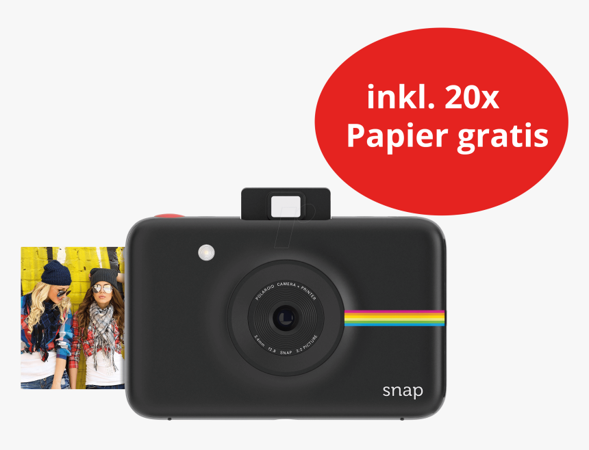Polaroid Snap Black Inkl - Polaroid Snap Instant Print Digital Camera 20 Shots, HD Png Download