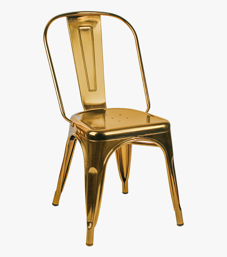 Gold Cafe Chair - Chair, HD Png Download