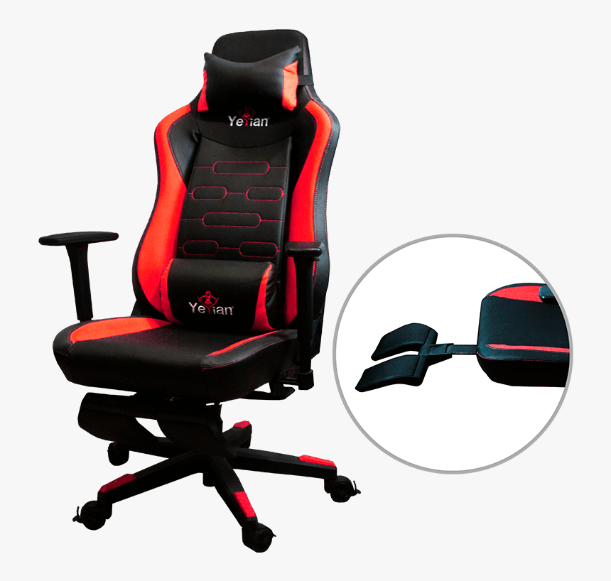 Silla Gaming Fury Yar 950 Roja Con Reposapies - Office Chair, HD Png Download