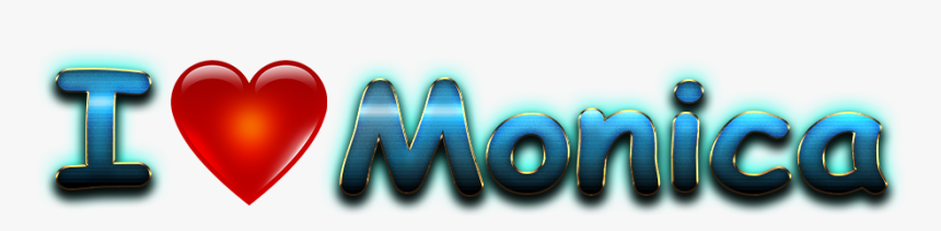 Monica Love Name Heart Design Png - Miss You Ramzan Name, Transparent Png