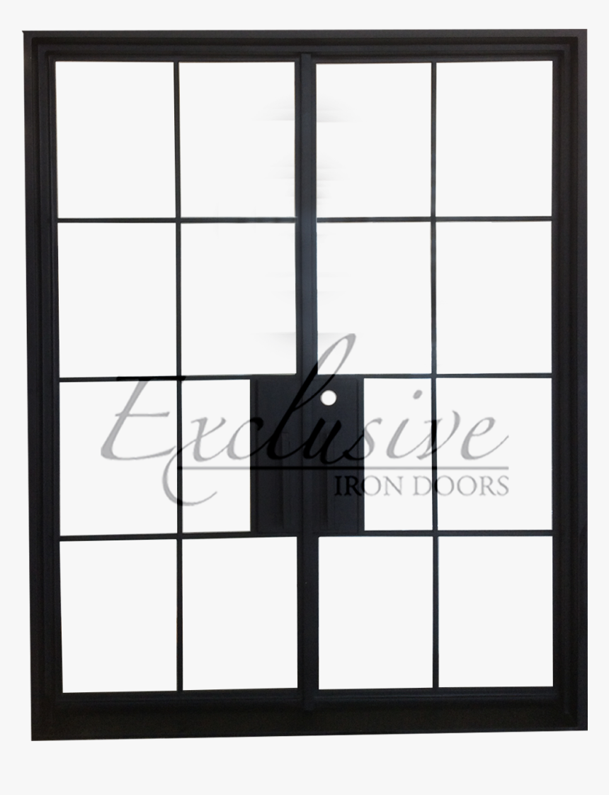 Riva Super Slim Square Double Iron Door - Modern Iron Front Door, HD Png Download
