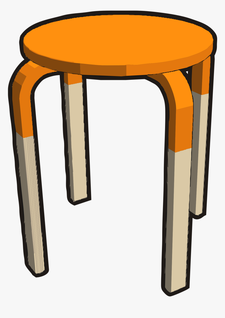 Frosta Stool, Half Orange Clip Arts - Stool Clipart Black And White, HD Png Download