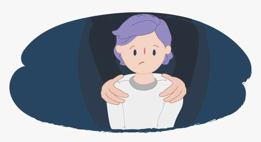 Kid Looking Worried With Adult S Hands On Shoulders - Kid And Adults Png, Transparent Png